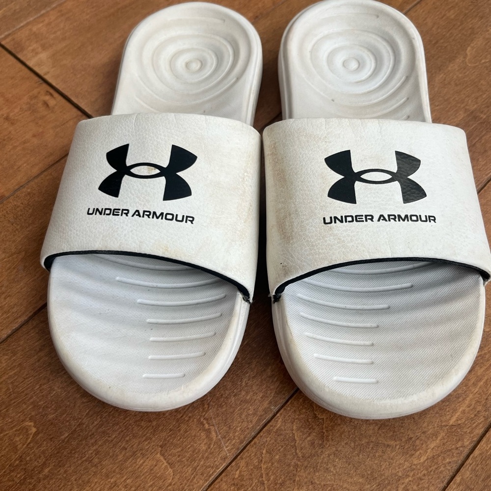 Under Armour Kids White Slide Sandals